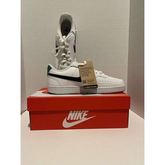 Mens Nike Court Vision Low Next Nature White/Black/Malachite/White DH2987 110 - Picture 3 of 4